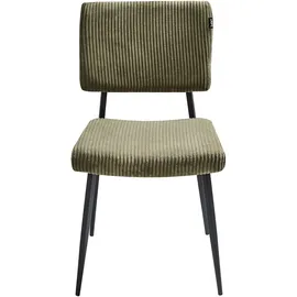 Beliani Esszimmerstuhl 2er Set STURGIS Cord Olivgrün