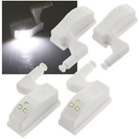 ChiliTec 4er-Set LED-Leuchte mit Drucktaster für Schubladen, Schränke, Kommoden - Batteriebetrieb I 4er Set I Weiß
