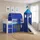 Homestyle4u Hochbett 90 x 200 cm Kiefer massiv lackiert blau