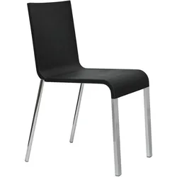 Vitra - .03 Stuhl stapelbar, pulverbeschichtet silber glatt / basic dark (Kunststoffgleiter)