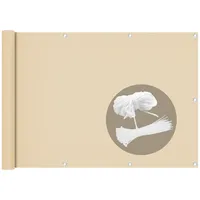 VOUNOT Balkon Sichtschutz 90x500 cm, Balkonbespannung Balkonsichtschutz für Terrasse und Zaun, HDPE Gewebe, UV-Schutz, Wetterfest, Sand Beige