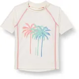 Playshoes UV-Schutz Bade Shirt Unisex Kinder Schwimmshirt Badebekleidung, Palmen Ecru, 86/92