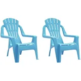 vidaXL Kinder-Gartenstühle 2 Stk. Blau 37x34x44 cm PP Holzoptik