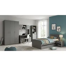 JV Möbel Kinderzimmer Set: Kinderbett, Nachttisch, Kleiderschrank, Buecherregal, Schreibtisch,