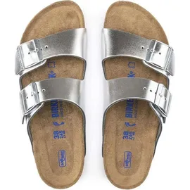 Birkenstock Arizona Weichbettung Naturleder schmal metallic silver 41