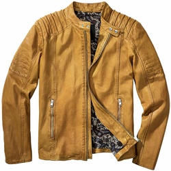 Mey & Edlich Herren Jacke Regelbruch-Lederjacke gelb 58 - 58