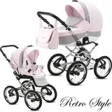 Knirpsenland Kinderwagen Retro Style Rosa Grau - Rosa/Grau