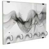 DEQORI Schlüsselbrett 'Fließende Schwarztöne', (1 St), Schlüsselhalter Schlüssel Haken Schlüsselboard modern Schlüsselleiste grau