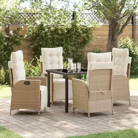 vidaXL 5-teiliges Garten-Ess-Set in Beige aus Poly Rattan
