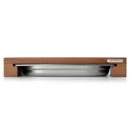 Continenta Schneidebrett Walnuss mit Edelstahl-Schublade 39 x 27 cm Braun