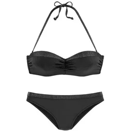 JETTE Bügel-Bandeau-Bikini, Damen schwarz, Gr.40 Cup A,