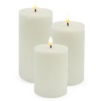 LED Kerze 3er Set mit Fernbedienung 10-15 cm - Weihnachten Tisch Deko Leuchte