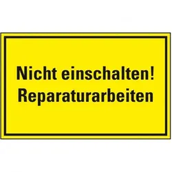 Schild I Warnschild Nicht einschalten! Reparaturarbeiten, Magnetfolie, 120x200mm