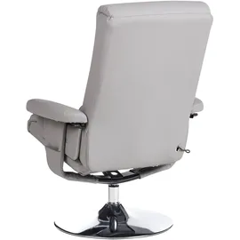 Beliani Fußhocker Kunstleder 76 x 100 x 0 cm Grau/Silber