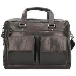 Spikes & Sparrow Aktentasche Leder 41 cm Laptopfach  schwarz