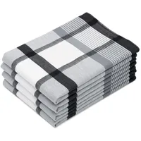 ZOLLNER 4er Set Geschirrtücher Baumwolle 50x70 cm - schwarz