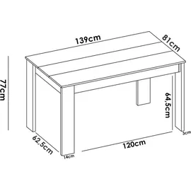 Dmora Censo 138,5 x 77 x 81 cm braun