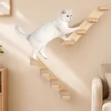 2er-Pack Katzentreppe 4 Stufen, Katzentreppe Wand, Kletterwand für Katzen, Katzenleiter mit Juteseil, Wandmontage Katzenmöbel DIY Kletterwand Katzen Umkehrbare Links und Rechtsausrichtung