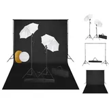 vidaXL Fotostudio-Set mit Leuchten, Schirmen, Hintergrund, Reflektor