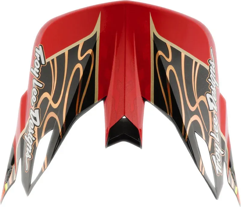 Troy Lee Designs Se5 Carbon Motocrosshelmschirm Wings Rot - Einheitsgröße Erwachsene