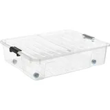 PLAST TEAM Vertriebs GmbH plast team Unterbettkommode XL 49 Liter Bedroller Unterbettbox mit Rollen Aufbewahrungsbox