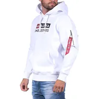 Alpha Industries Block-Logo Hoody Kapuzensweat für Herren White