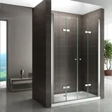 iflair i-flair Duschfalttüren, Duschabtrennung aus 6 mm durchsichtigem Sicherheitsglas Breite: 68-72 cm - Höhe: 195 cm,