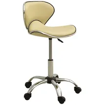 vidaXL Friseur Rollhocker  Creme  cm Beige/Weiß