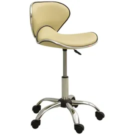 vidaXL Friseur Rollhocker  Creme  cm Beige/Weiß