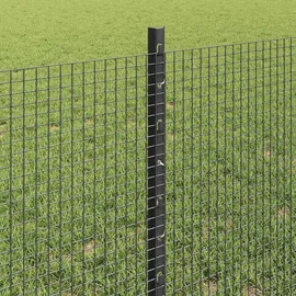 vidaXL Zaun 0,6 x 2500 cm Grau/Stahl