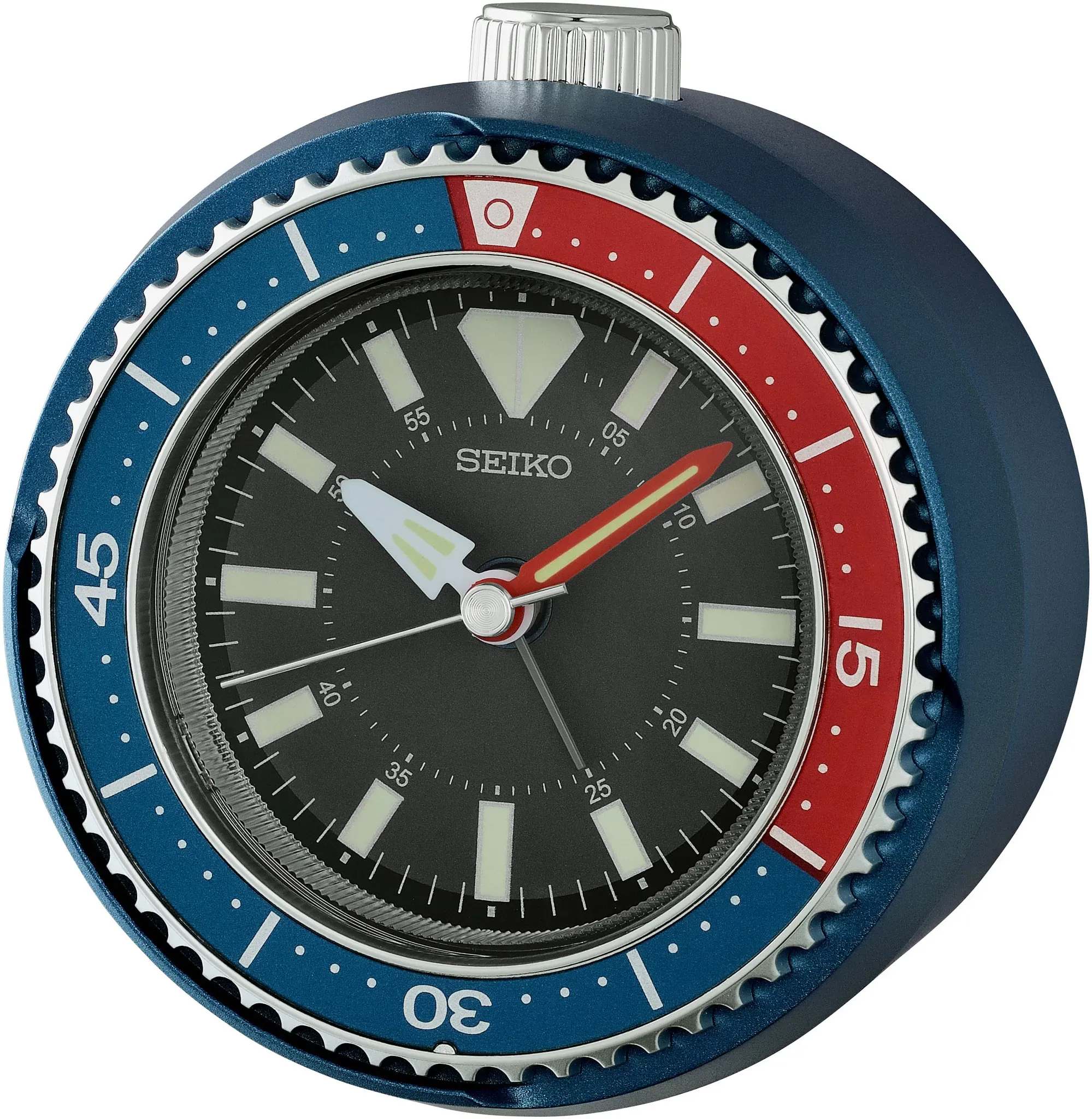 Quarzwecker SEIKO, blau (blau, schwarz), Wecker, Wecker, Leuchtzeiger, Schlummerfunktion, Schlafzimmer, Geschenkidee