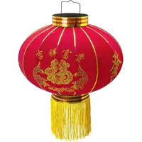 Trango Chinesischer Stoff-Lampion rot