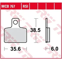 TRW Bremsbelag Typ RSI, Sintermetall Offroad Racing, Bremsbelag "MCB 767" Rennsportartikel