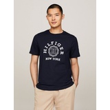 Tommy Hilfiger T-Shirt mit Label-Print, Marine, L