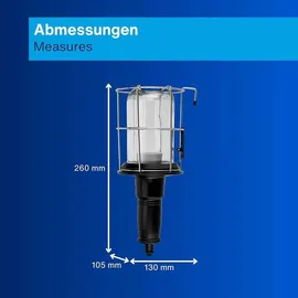 REV Ritter Arbeitsleuchte Gummi/Metall 5m Zuleitung schwarz