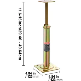 Vevor Wagenheber für den Hausgebrauch, 4er-Pack, Höhenbereich von 29,4 bis 40,6 cm, maximale Tragkraft pro Einheit: 1000 kg, verstellbarer Stützbalken zum Nivellieren, verzinkter Teleskopwagenheber