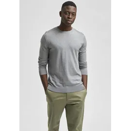 Selected Herren Rundhals Pullover SLHBERG CREW NECK B Grau 16074682 XXL