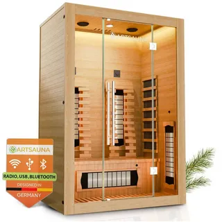 Artsauna Infrarotkabine Kiruna130 Premium Dual Technologie - Vollspektrumstrahler & Flächenstrahler