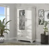 Forte Vitrine Kashmir 113 x 48,3 x 210,3 cm Weiß