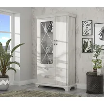 Forte Vitrine Kashmir 113 x 48,3 x 210,3 cm Weiß