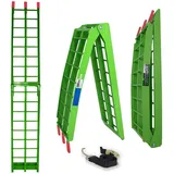 Baumarktplus TRUTZHOLM 1 x Auffahrrampe klappbar 180 cm Traglast 340 kg Alu grün Riffelstab
