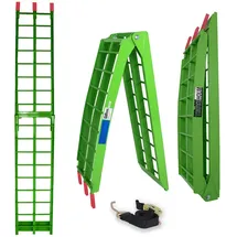 Baumarktplus TRUTZHOLM 1 x Auffahrrampe klappbar 180 cm Traglast 340 kg Alu grün Riffelstab