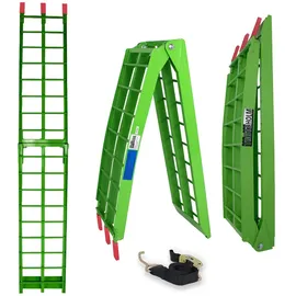 Baumarktplus TRUTZHOLM 1 x Auffahrrampe klappbar 180 cm Traglast 340 kg Alu grün Riffelstab