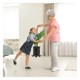 Relaxdays Pflanzenroller eckig 2er Set 28 x 28 cm schwarz