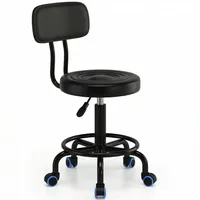 Kosmetikhocker, Friseurstuhl, Hocker, Sattel, Spa-Stuhl, mobil, schwarz