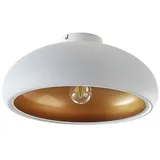 LINDBY Deckenlampe Gerwina, weiß/gold, Metall, 40 cm, E27