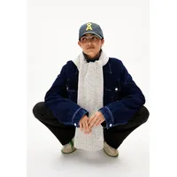 ARMEDANGELS Schal aus Baumwoll-Woll-Mix Modell 'FAARLO TWEED', Hellgrau, 1