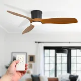 Sofucor Deckenventilator mit Beleuchtung 132cm, Fernbedienung, DC, Timer, 3 Farbtemperatur, 6 Geschwindigkeiten, Sommer Winterbetrieb Leise Deckenventilator mit Licht für Schlafzimmer