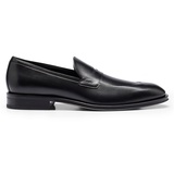 Boss Herren Derrek Loaf Loafer aus italienischem Leder mit Blatteinsatz und Logo-Detail Schwarz 10