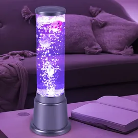 just light. Wassersäule Tischleuchte LED RGB Farbwechsler Deko-Fische Wohnzimmerleuchte